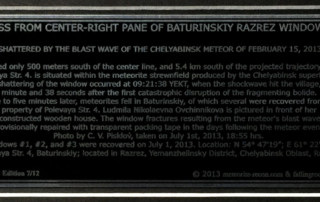 Detail of framed plaque on the Chelyabinsk Artifact, LE